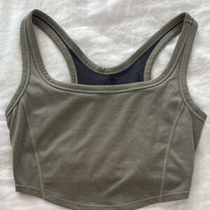Prana Green Sports Bra Racerback Design